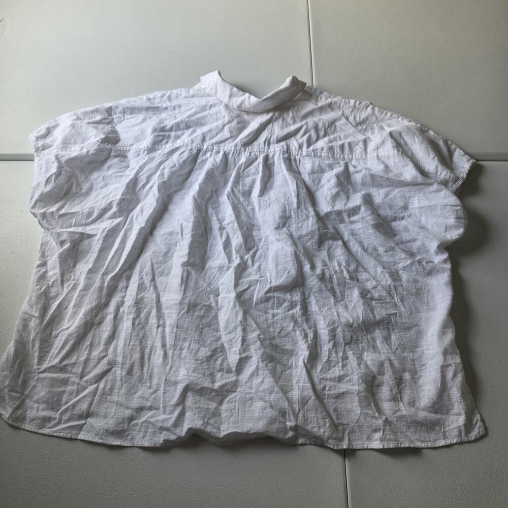 Pure Jill Button Up Shirt Womens 2X White 100% Cotton Dolman Short Sleeve Top - Picture 2 of 8
